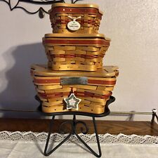 2001 Christmas Collection Red Shining Star Trio And Wrought Iron Stand picture