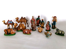 14 FONTANINI NATIVITY FIGURES Mary Joseph Jesus Wise Men Camels Cow Angel Donkey picture