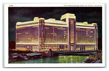 Postcard The Merchandise Mart by Night, Chicago IL M21 picture