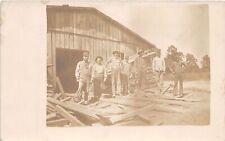 J30/ Interesting RPPC Postcard c1910 Occupational Sawmill Crew 292 picture