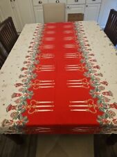 Vintage 1950’s Christmas Tablecloth Printed Cotton 57