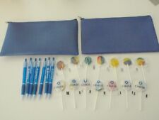 New CHASE BANK Blue Zipper Merchant Cash Bags (BLANK), 14 Candy Lollipops,7 Pens picture