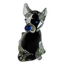 Murano Style Blown Glass Dog 5”T x 3.75”L x 3.5”W in Excellent Used Condition picture