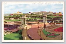 Postcard World's Most Beautiful Plaza Grant Park Chicago Illinois picture