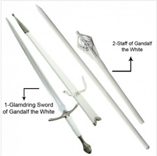 Glamdring White Sword & Staff of Gandalf the White Lord of Rings With scabard picture