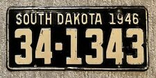 1946 South Dakota License Plate -  Nice Original Paint Condition picture