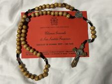Pope Francis Blessed St Benedict Olivewood Rosary Jerusalem picture