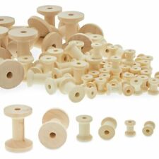 140 Pieces Unfinished Wooden Spools for Crafts, Ribbon, Thread, 3 Assorted Sizes picture