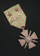 WWI 1918 French Croix de Guerre with Palm Citation & Two Bronze Star Citations picture