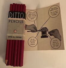 12 Vintage Ditto Intense Red Pencils 1006 10 New and 2 Used Made In USA picture