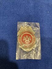 Vintage AAA Lieutenant School Safety Patrol Badge  Silver & Red New Old Stock picture