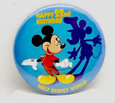 Walt Disney World Happy 22nd Birthday Button Pin Mickey Mouse With Shadow  picture