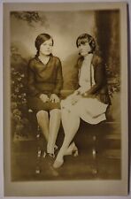 Vintage RPPC Sisters Portrait Postcard Real Photo Girls picture