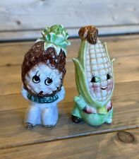 Vintage Anthropomorphic Corn and Pineapple Salt & Pepper Shakers - 1950's Japan picture