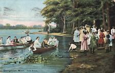York Grove Georgetown Mass. Row Boats c.1912 Postcard A374 picture