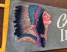 Vintage Cherokee Indian Reservation Cherokee, NC Felt Pennant 26” picture