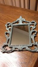  Cast Iron Art Nouveau Ornate Stand Up Picture Frame With Mirror 12