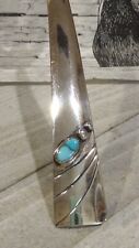 BIG Signed Sterling Silver Turquoise Native American Navajo Serving Spoon 10