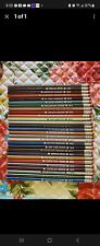 Vintage late 1970s early 1980s 28 Striped NFL Pencils Complete Set Silver Capped picture