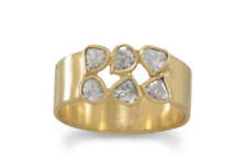 14 Karat Gold Plated Polki Diamond Ring picture