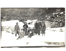 c.1900s Loving Family In Cold White Snow RPPC Real Photo Postcard UNPOSTED picture