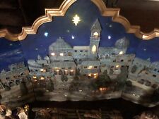 KIRKLAND NATIVITY 20pc lighted 3 PANEL BACKDROP HAND PAINTED Pick Up Special picture