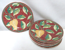 Pier 1 One Mosaic tile Fruit salad snack side Plate Set 5 Italy dish micro NEW picture