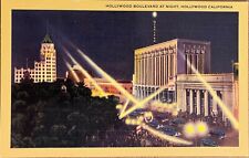 Hollywood Boulevard Night View Aerial View California CA Chrome Postcard 1995 picture