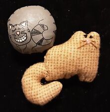 Pair of Handmade Cat Pins: Calico Cat & Cheshire Cat picture