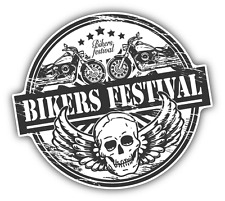 Bikers Festival Skull Grunge Stamp Car Bumper Sticker Decal 5