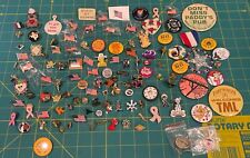 HUGE Antique Vintage Pinback Pin Button Lot for Collector 100+ D picture