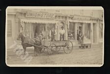 Outdoor Street / Storefront Scene African American Worker Signs 1800s CDV Photo picture