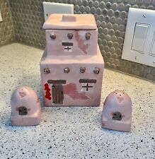 Vintage Adobe 80s cookie jar and 80s Salt & Pepper Shakers picture