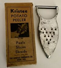 Vintage Late 1940's Kristee Metal Potato Peeler Slicer Shredder Grater~USA~IOB picture
