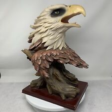 Vintage Meerchi Eagle Head Bust Statue 14 Inches Tall On Wooden Base MRH picture