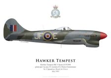 Print Hawker Tempest V, F/L Pierre Clostermann, 3 Squadron, RAF (by G. Marie) picture