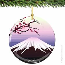 Mt. Fuji Landmark Porcelain Ornament - Japan Christmas Souvenir Travel Gift picture