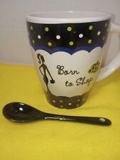 Coffee Mug & Spoon Born To Shop Graphic By Trisa picture