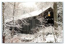 Postcard Cold River Bridge, Rutland VT winter snow K75 picture