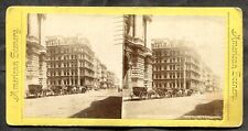 USA Chicago 1880s Washington & Clark Street View Stereoview Photo picture