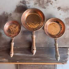 Vintage Set of 3 Copper Frying Pans 11