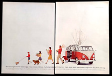 Volkswagen Bus Station Wagon Original 1961 Vintage Two Page Print Ad picture