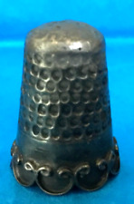 Vintage Sterling Scalloped Edge Sewing Thimble Marked Inside 