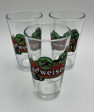 SET (3) VINTAGE 1997 BUDWEISER PINT BEER GLASS LOUIE THE LIZARD picture