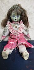 creepy OOAK ,  porcelain doll, handpainted, 12 in tall picture