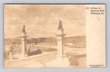 Pittsburgh PA-Pennsylvania, RPPC: Entrance to Highland Park, Vintage Postcard picture