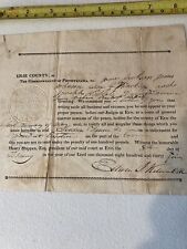 1835 Election Fraud Summons from Erie County, Pennsylvania picture