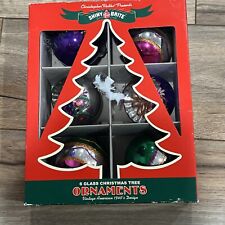 2015 Christopher Radko Shiny Brite Glass Christmas Indent Ornaments 40's Design picture