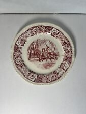 Vintage 1965 Red Pink Royal Ironstone Memory Lane Bread Plate picture