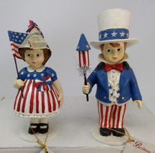 Bethany Lowe Patriotic 4th of July Boy & Girl Figurines picture
